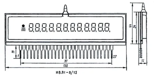 ИВЛ1-8/13 индикатор вакуумный люминесцентный фото 2 ИВЛ1-8/13 индикатор вакуумный люминесцентный фото 2